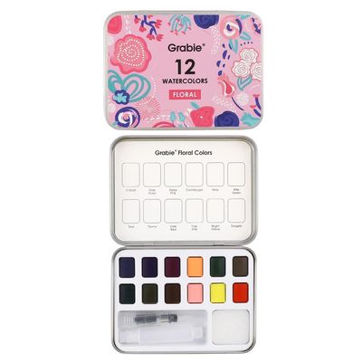 WATERCOLOR POCKET SET W/ BRUSH - FLORAL