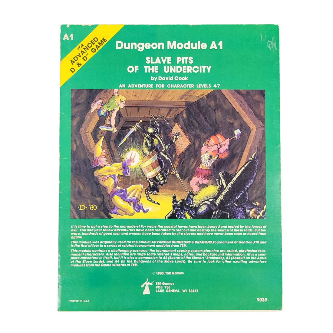 AD&amp;D: A1 - SLAVE PITS OF THE UNDERCITY (2nd Printing, 1980)
