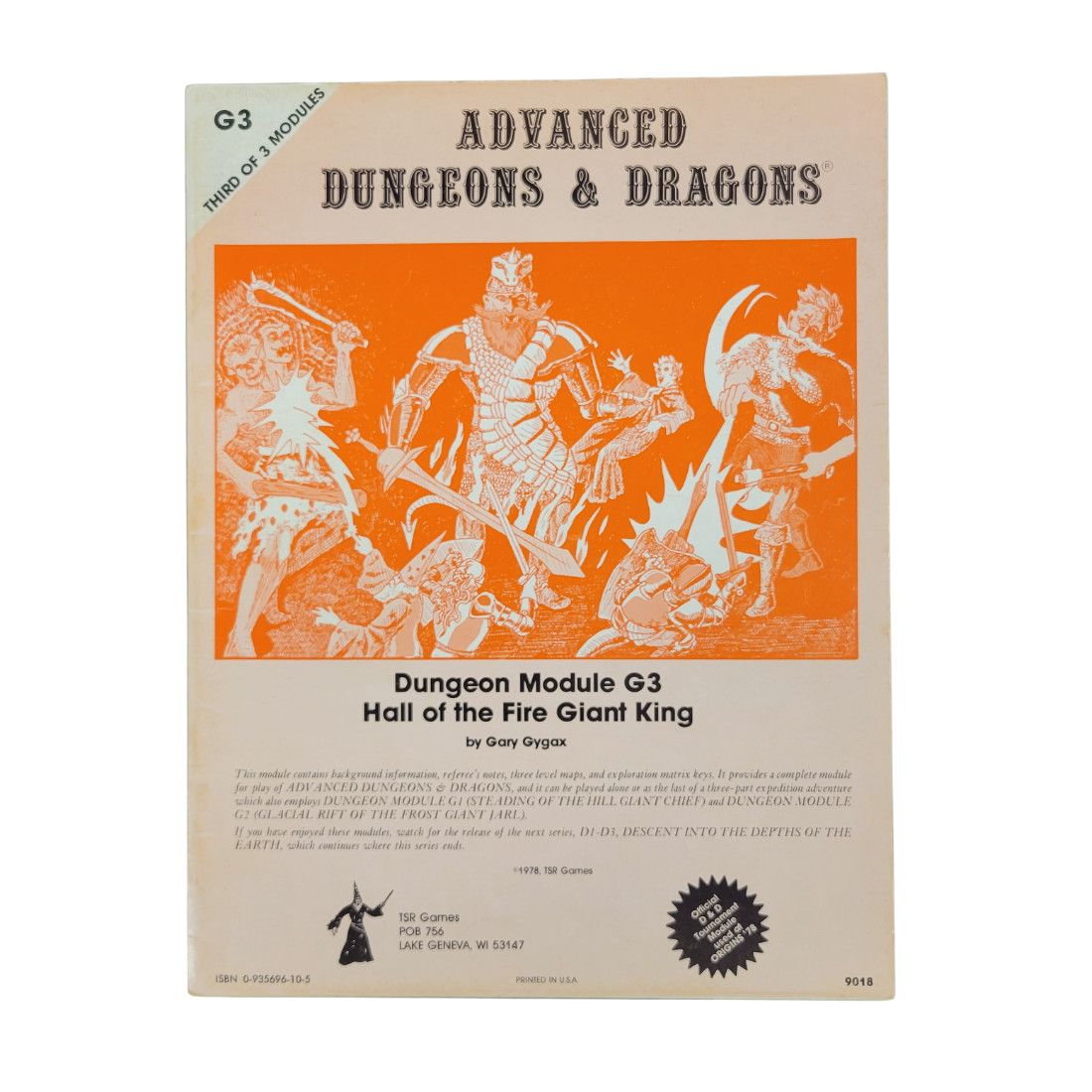 AD&amp;D: G3 - HALL OF THE FIRE GIANT KING (3rd Printing, 1979)