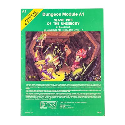 AD&amp;D: A1 - SLAVE PITS OF THE UNDERCITY (3rd Printing, 1980)