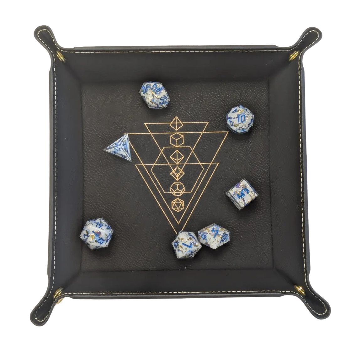 DICE TRAY: ARCANE GEOMETRY Black w/ Gold