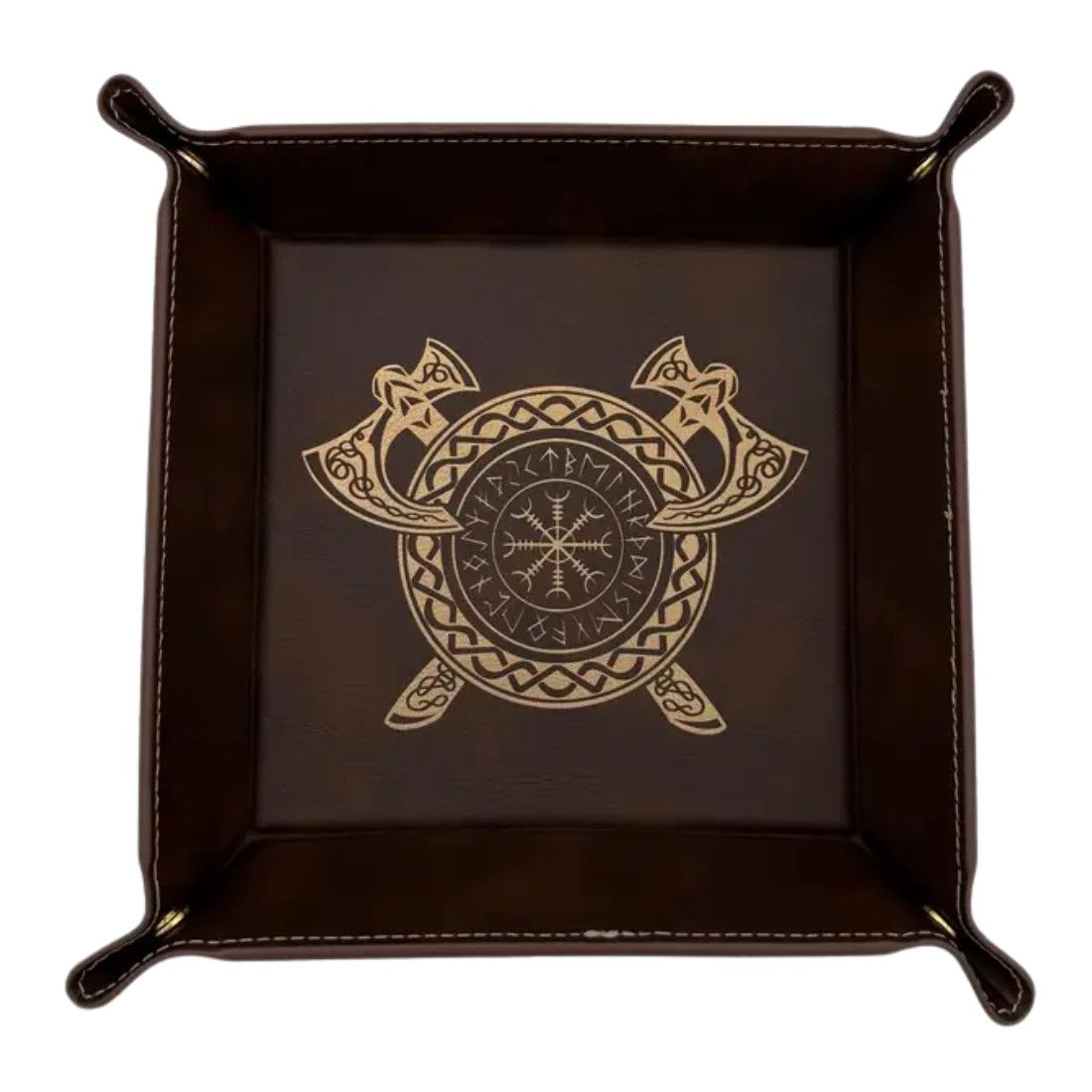 DICE TRAY: GILDED VALOR Brown w/ Gold