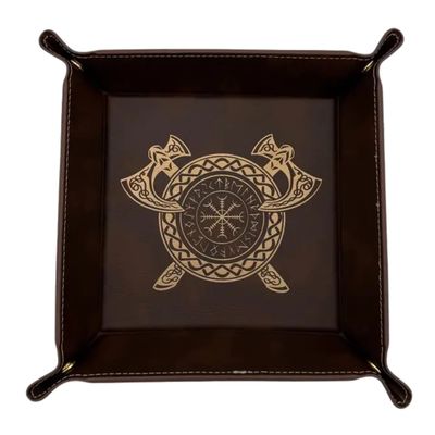 DICE TRAY: GILDED VALOR Brown w/ Gold