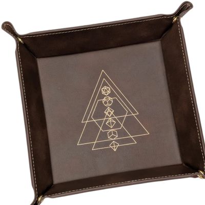 DICE TRAY: ARCANE GEOMETRY Brown w/ Gold