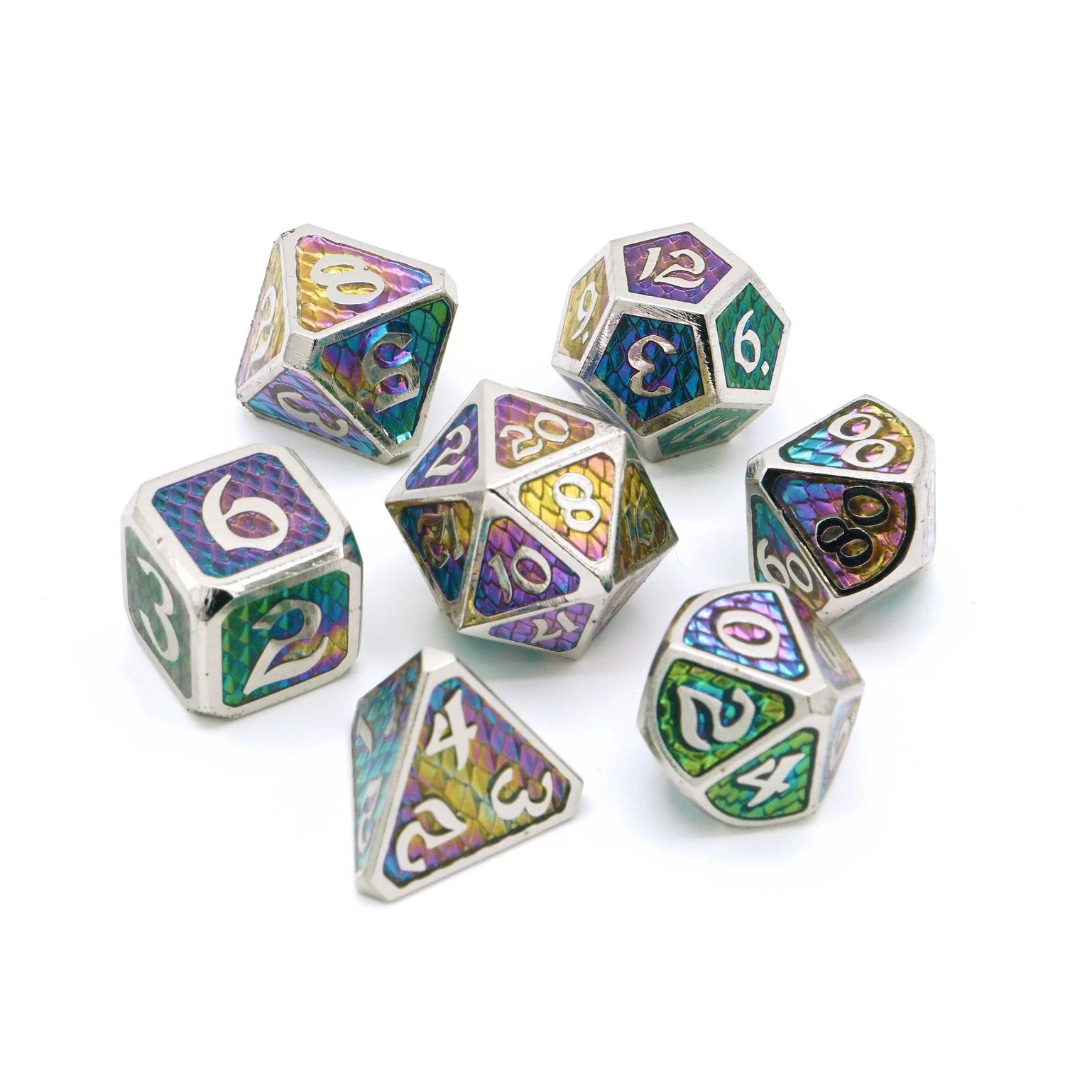 dh DICE SET 7 METAL DRAKONA KHAOS AETHER