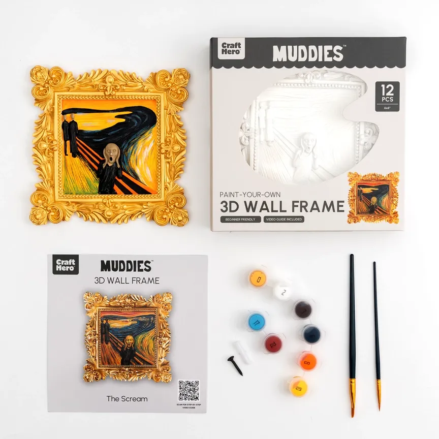 MUDDIES: 3D WALL FRAME PAINTING - THE SCREAM