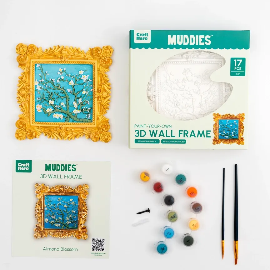 MUDDIES: 3D WALL FRAME PAINTING - ALMOND BLOSSOM