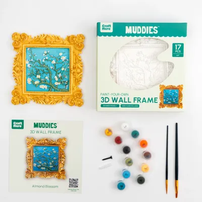MUDDIES: 3D WALL FRAME PAINTING - ALMOND BLOSSOM