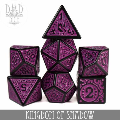 dnd DICE SET 7 KINGDOM OF SHADOW Purple w/ Black