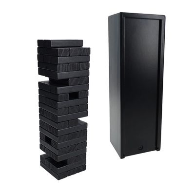 STACKING TOWER GAME Black Wood "Goth Jenga"