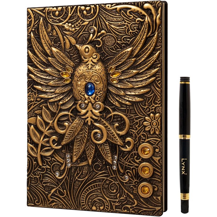 JOURNAL - 3D GOLD PHOENIX w/ Pen