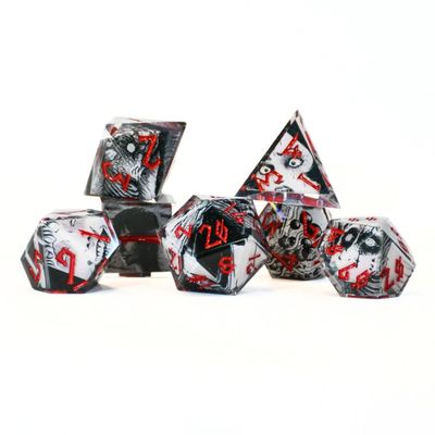 mmg DICE SET 7 SHARP EDGED JUNJI ITO Blk/Wht/Red