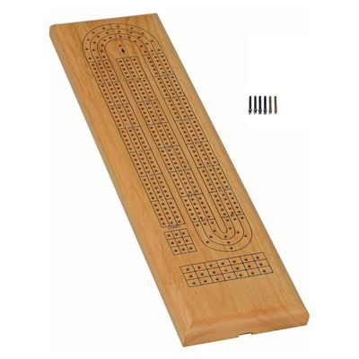 CRIBBAGE 3-TRACK SOLID WOOD