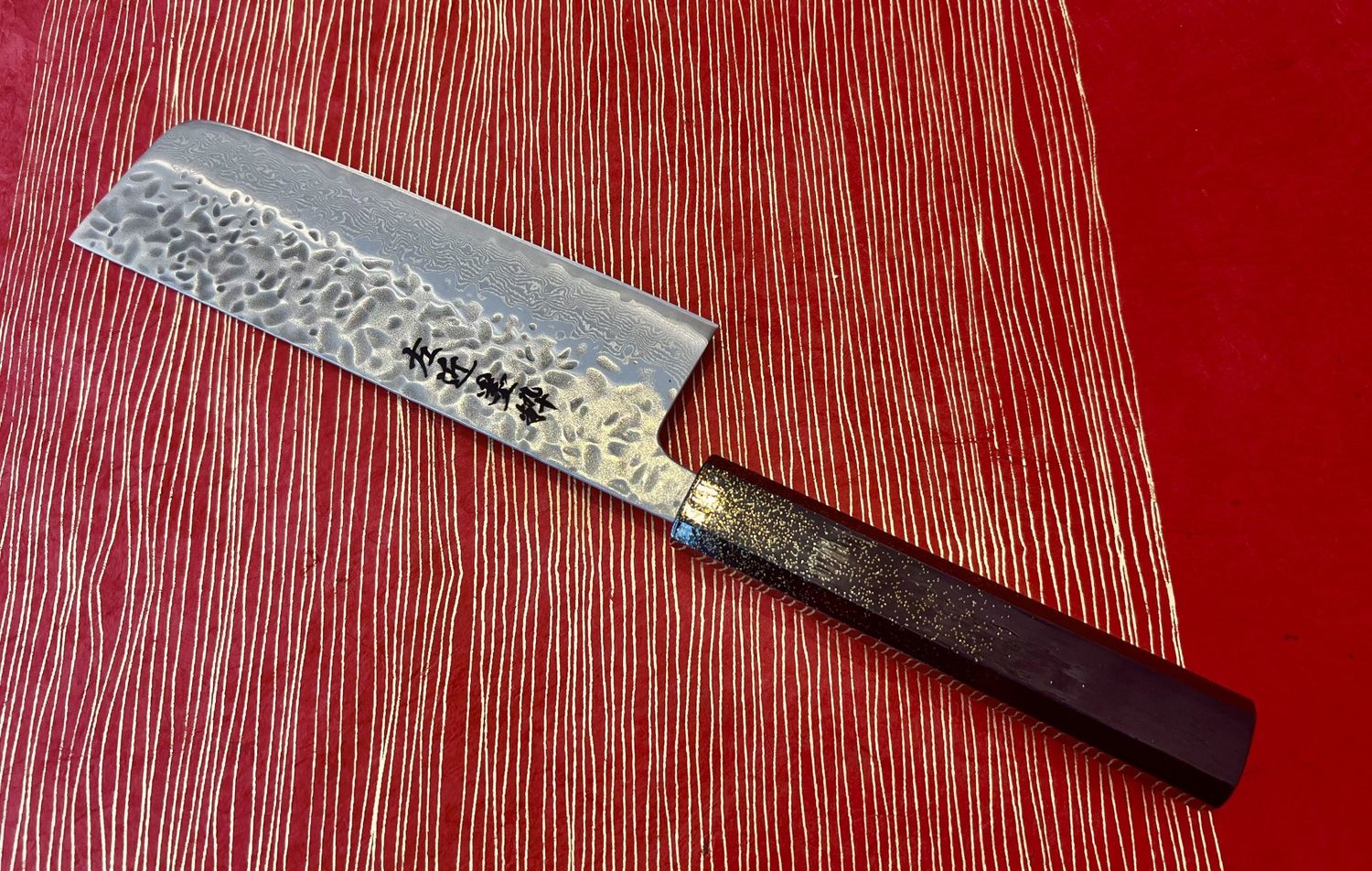 Bokusui Mat Nakiri 165 Black Lacquered Handle with Gold