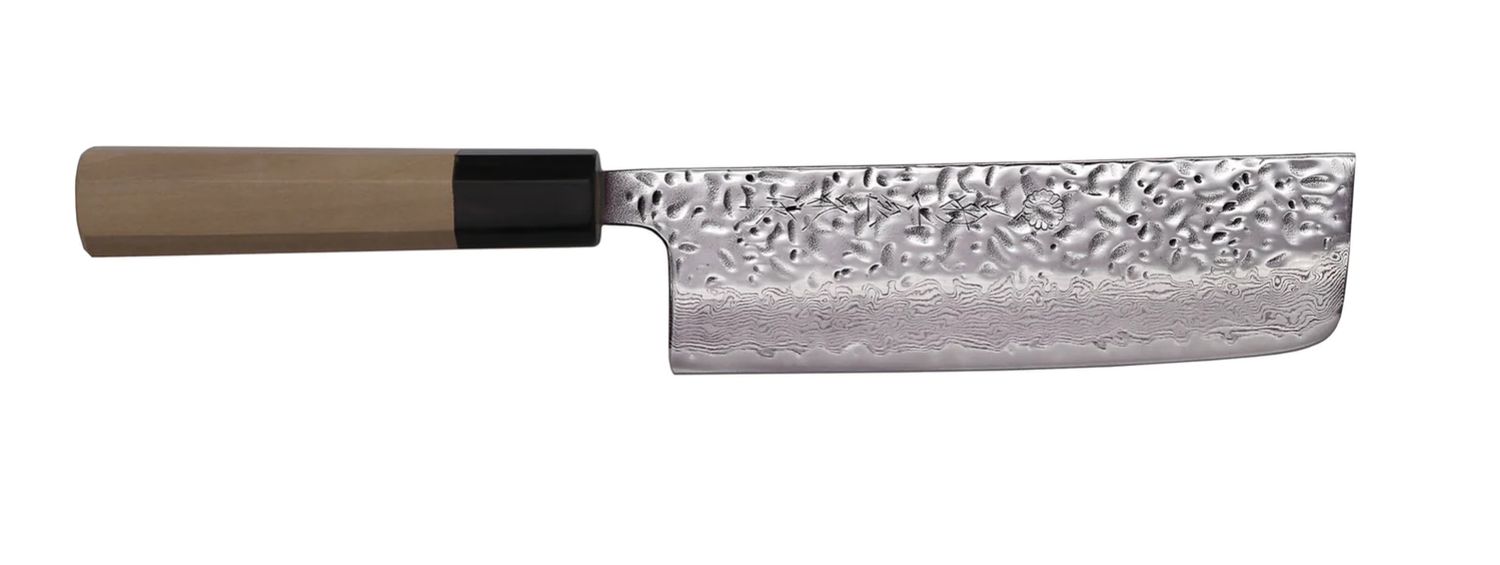 Nakiri 67 Layer Damascus Tsuchime 165mm AUS10 Core