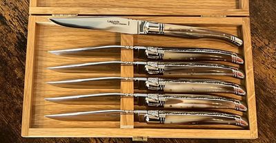 GC Laguiole Prestige Steak Set 6 Blonde Cattle Horn