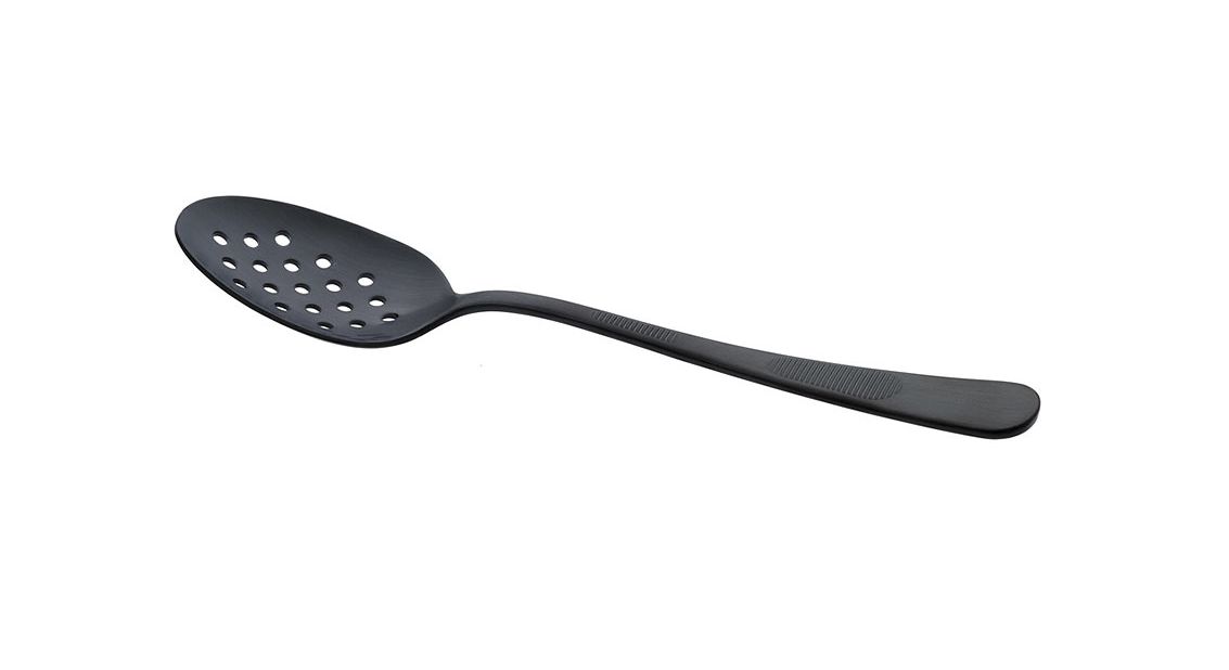 Plating Spoon Perforated 7 7/8 BK