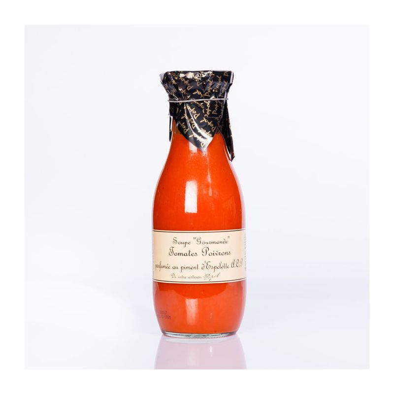 Soupe Tomate Poivron parfumée au Piment d&#39;Espelette