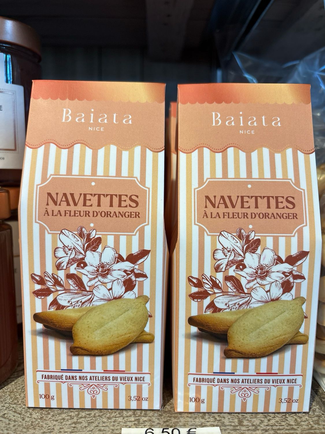 Navette à la fleur d’oranger 100g