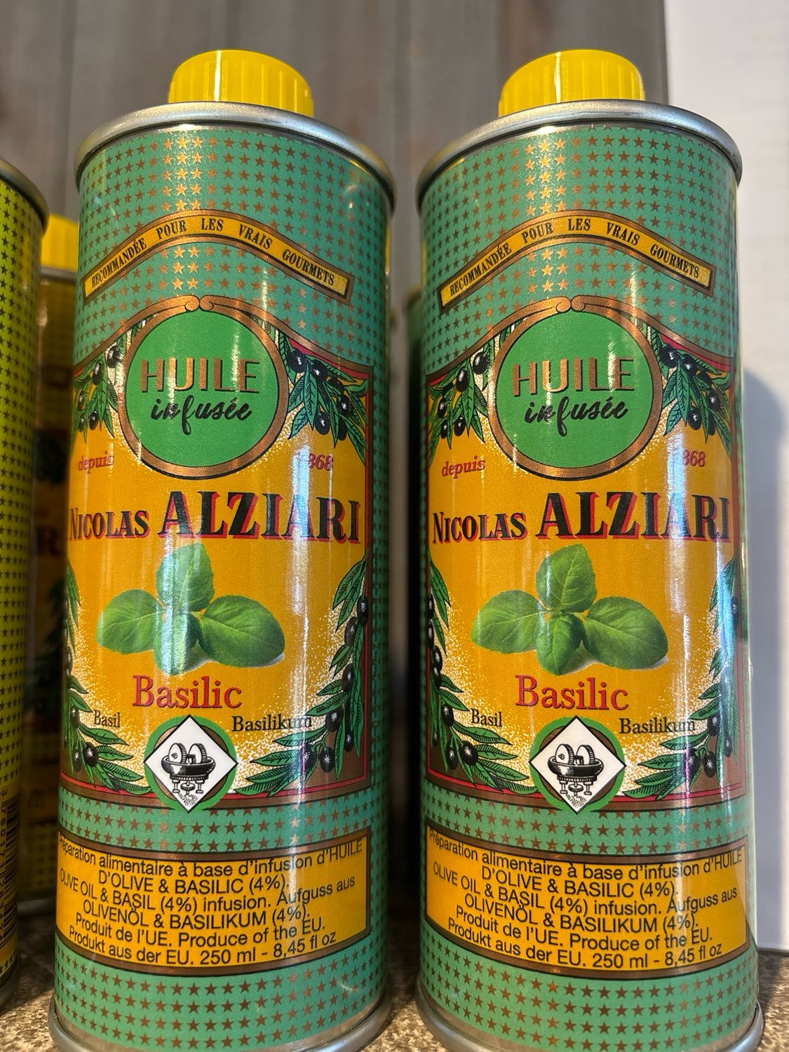 Huile d’olive ALZIARI aromatisée au basilic
