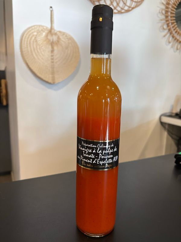Vinaigre à la pulpe de Tomate-poivron au piment d’Espelette AOP