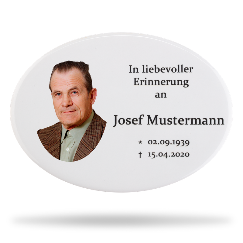 Grabbild - Oval mit Schrift - wetterfest
