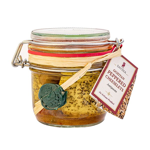 Antipasto with Peppered Chesselets in Olive Oil