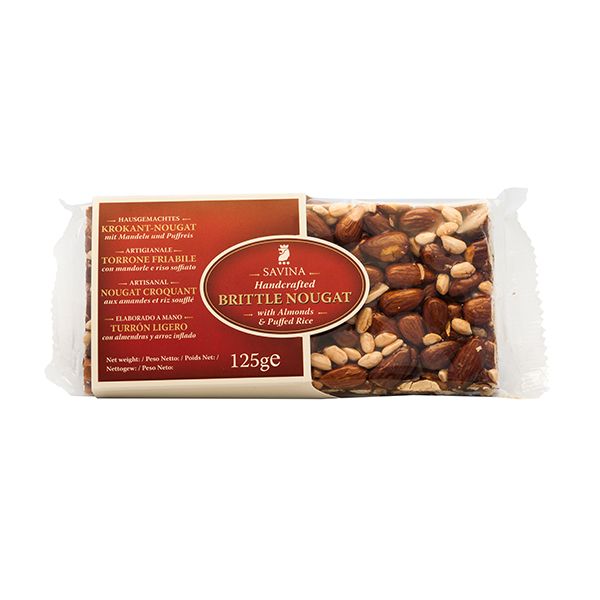 Brittle nougat with Almonds &amp; Puffed Rice