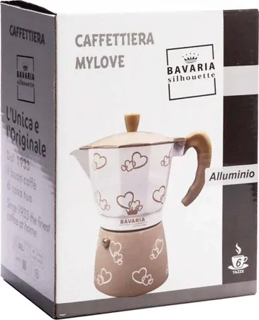 Caffettiera My Love 1 Tazze_ Alluminio White