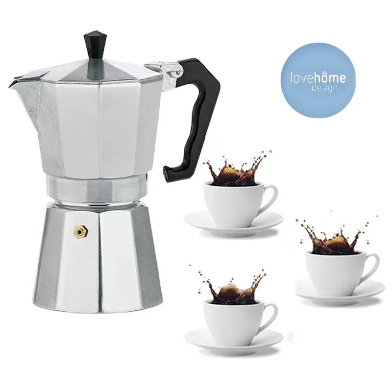Caffettiera My Love 3 Tazze_ Alluminio White