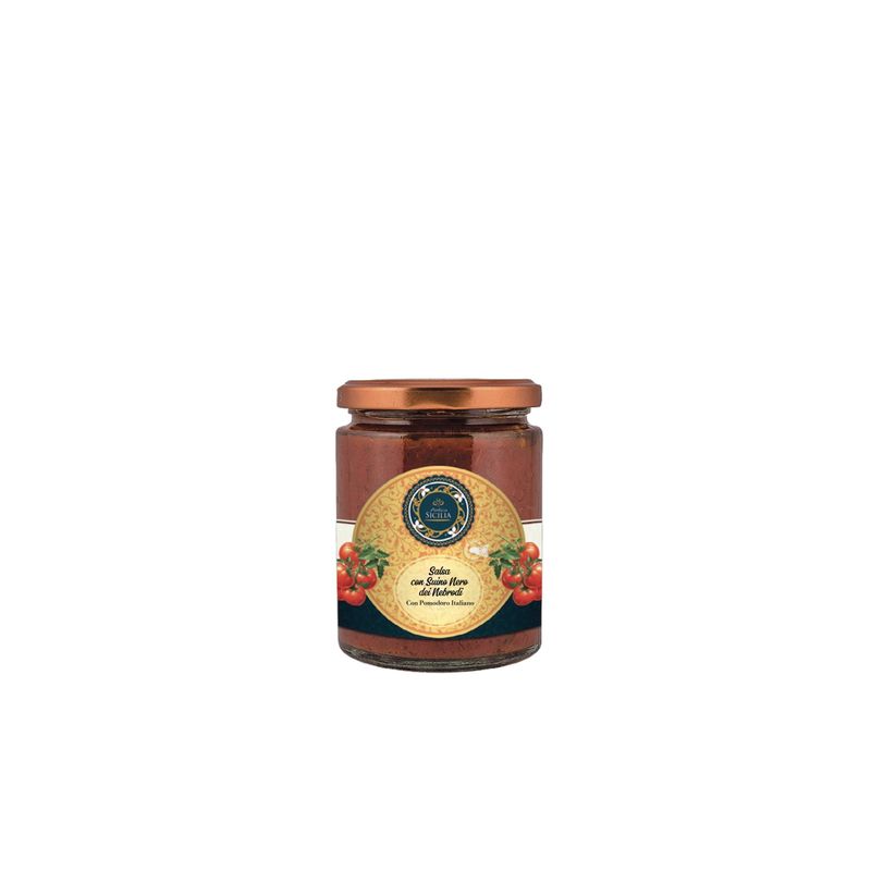 Salsa di pomodorini ciliegino con suino nero dei nebrodi 280 gr