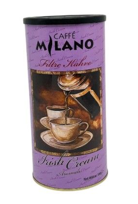 CAFFE MÏLANO FILTER COFFEE WITH AROMATED 500g  TIN) - (NUT-IRISH CREAM-CARAMEL-VANISH CHOCOLATE)