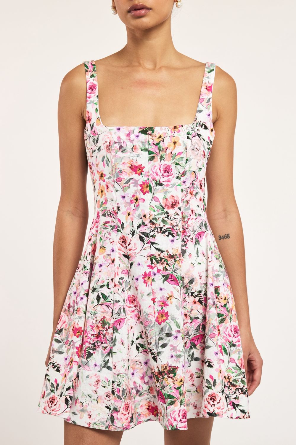 COURTNEY FLORAL LINEN DRESS