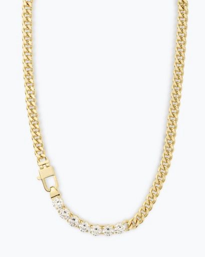 Julian Loves Diamonds Necklace, Color: GOLD-WHITE, Length: 16&quot;, Size: O/S