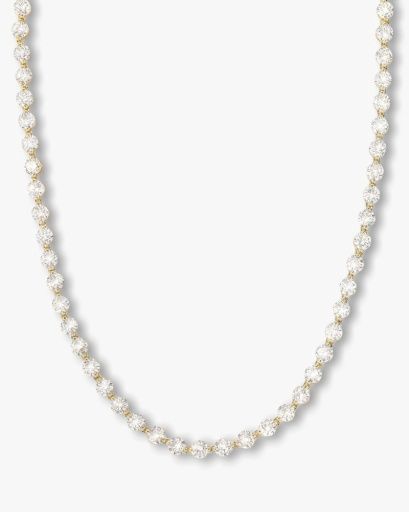 She&#39;s an Icon Mama Tennis Necklace, Length: 16&quot;, Size: O/S, Color: GOLD-WHITE