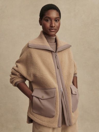 ELEANOR PATCH POCKET FLEECE, Size: XS, Colour: chanterelle