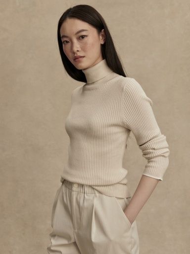 RAVENA ROLLA NECK TOP 2.0, Size: XS, Colour: silver birch