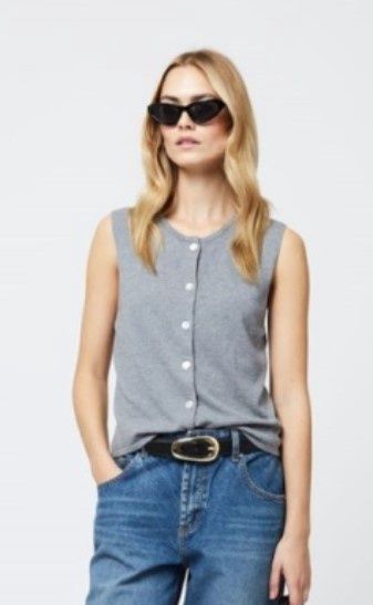 COSYSOFT SWEATER VEST, Size: XL, Color: 01-MID GREY MEL