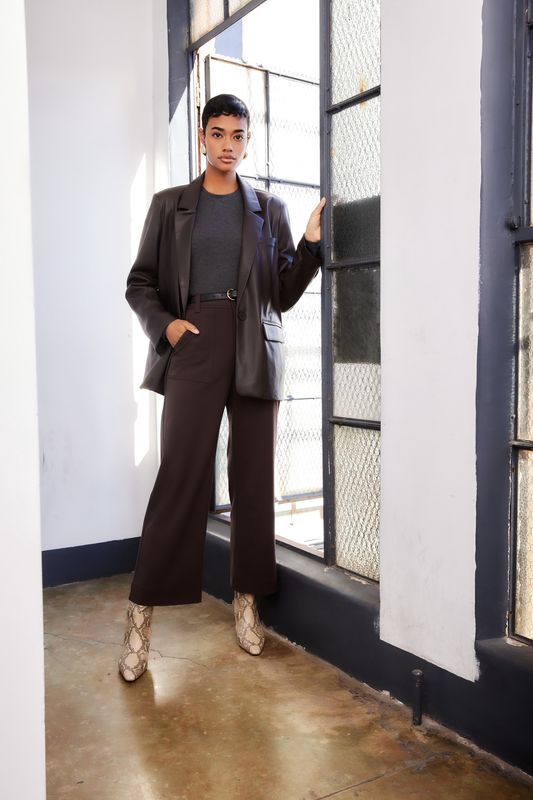 Regan Faux Leather Blazer