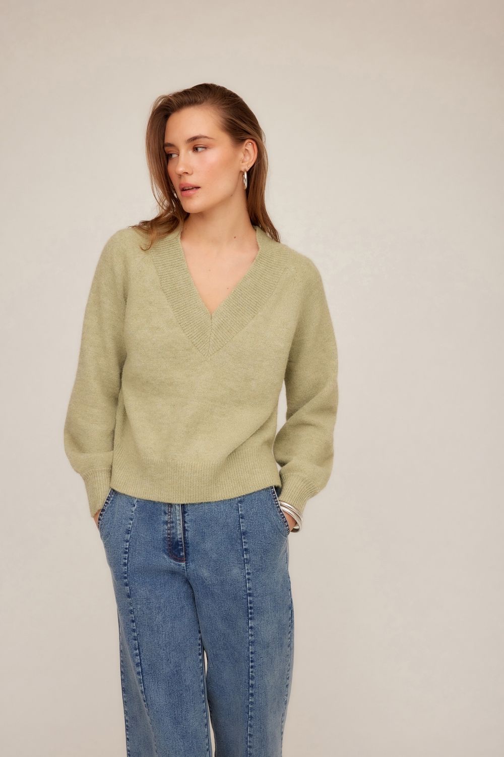 Heather V-Neck Sweater