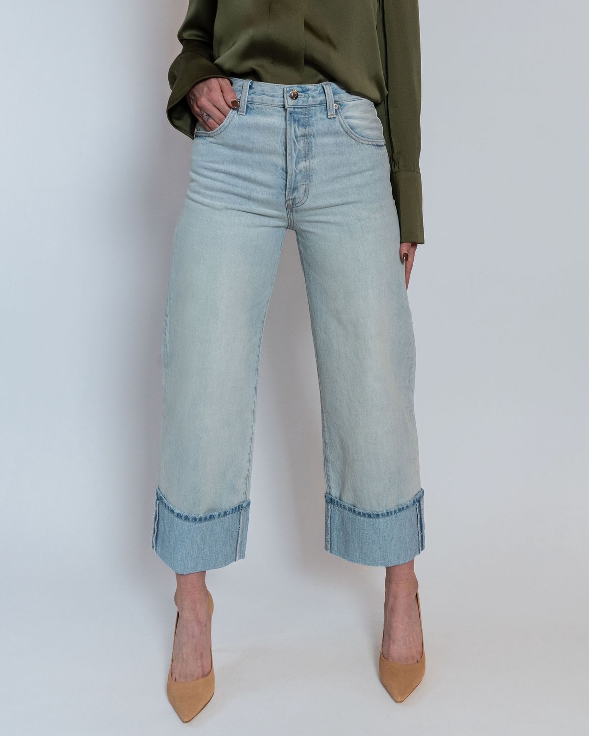 Ryder High Rise Cuffed Straight Jeans