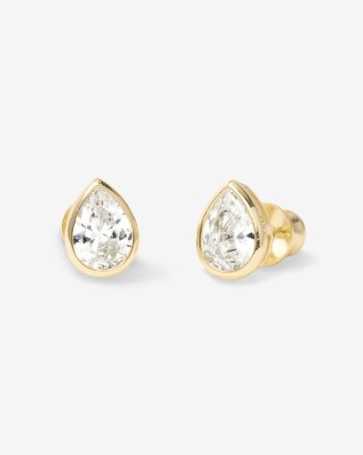 Isla 8mm Studs, Color: GOLD-WHITE, Size: O/S
