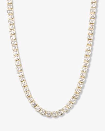 Duchess Tennis Necklace, Color: GOLD-WHITE, Size: O/S
