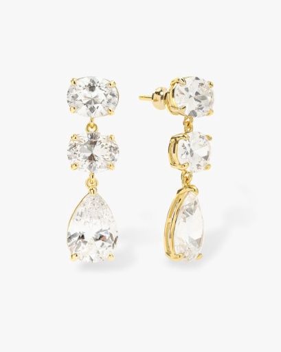 Hello Gorgeous Drop Earrings, Colour: GOLD-WHITE, Size: O/S