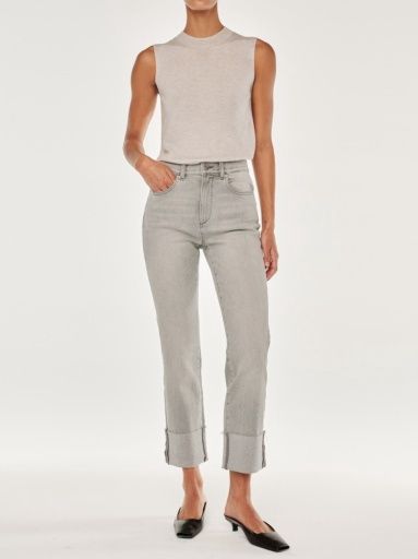 Patti straight: high rise ankle, Colour: lt smoke cuffed (dl airbrushed), Size: 29