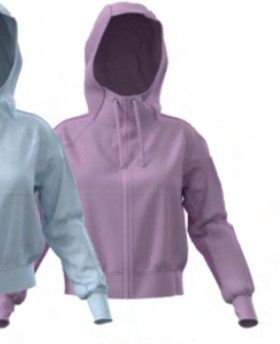 Kristina Full Zip Hoodie, Color: WISTERIA, Size: XS