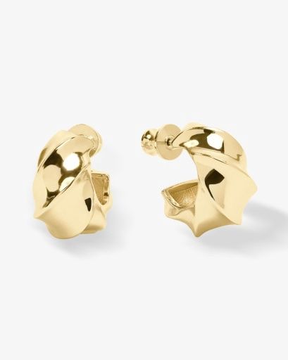 With a Twist Hoops 1", Color: GOLD