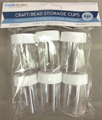 Craft/Bead storage cups (6) 1"x1.8" Craft Medley