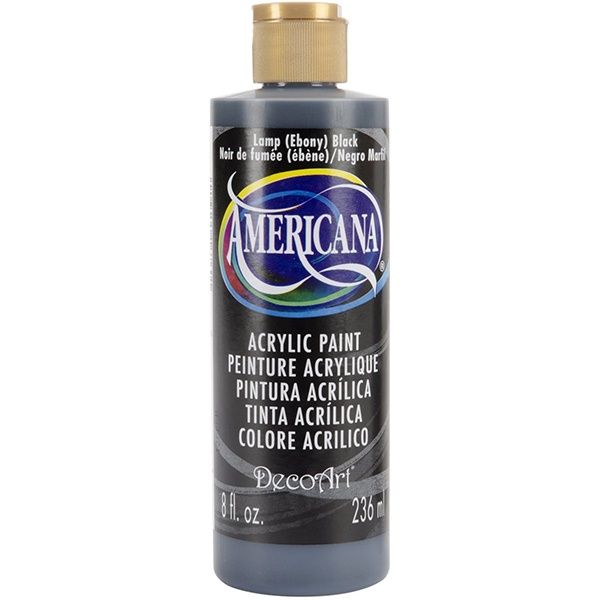 Acrylic paint Lamp Ebony Black 8oz DA067 Americana DecoArt