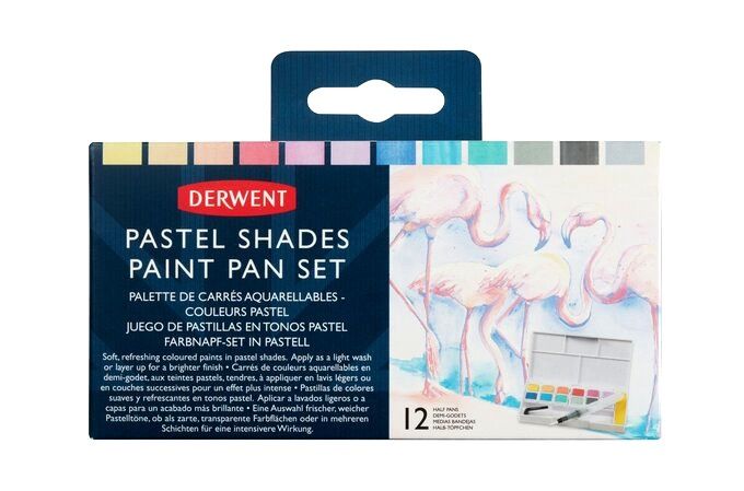 Coffret de demi-godets aquarellables couleurs pastel (12 demi-godets)